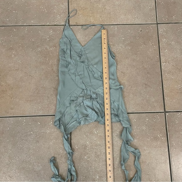 Zara Strappy Semi-Sheer Tank Top Ruffles Green Coquette Fairy Womens Size S - Picture 7 of 7
